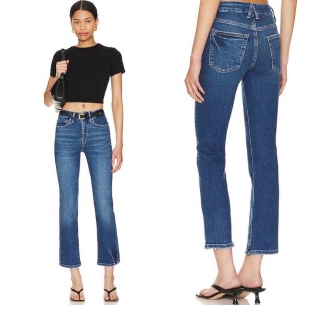 Good American Straight Leg Jeans in Medium Blue Wash